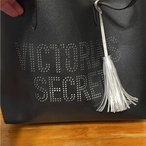 Victoria's Secret Black Tote with White Tassel